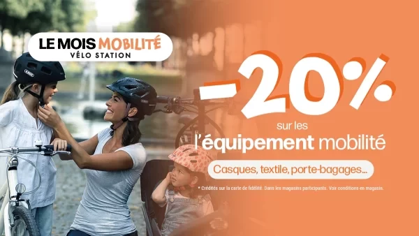 Le Mois Vélo Station Mobilité : -20% sur casque, textile et porte-bagages
