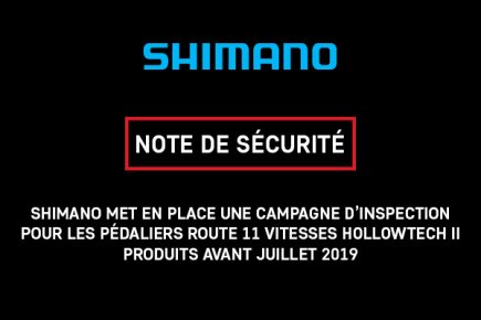 Note de sécurité Shimano : campagne d’inspection pédaliers